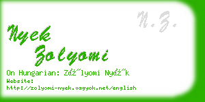nyek zolyomi business card
